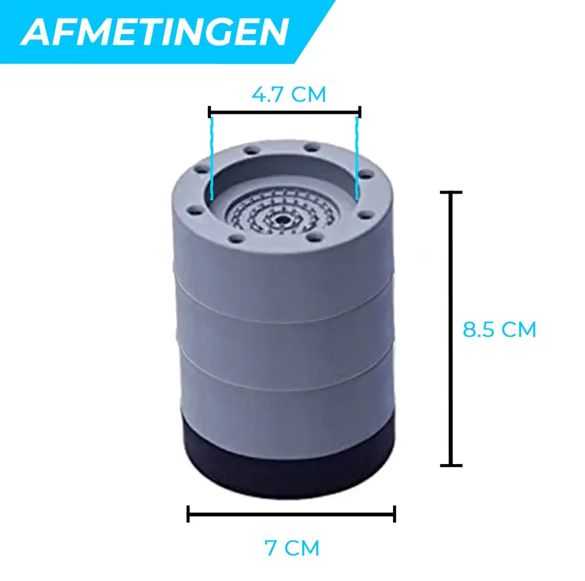 Minismus Wasmachine Trillingsdempers Set Van 4 Stuks - Zwart Vibratie Demper Pads - Antislipmatjes - Trillingsmat 8,5 CM 5 Minismus Wasmachine Trillingsdempers Set Van 4 Stuks - Zwart Vibratie Demper Pads - Antislipmatjes - Trillingsmat 8,5 CM - Afbeelding 5