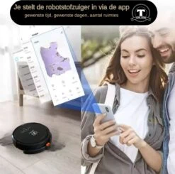 TONIHOMI® D2-001 - Robotstofzuiger Met Dweilfunctie - Automatisch Opladen - Perfect Voor Huisdieren - Mat Zwart -Leifheit Store 1200x1192 9
