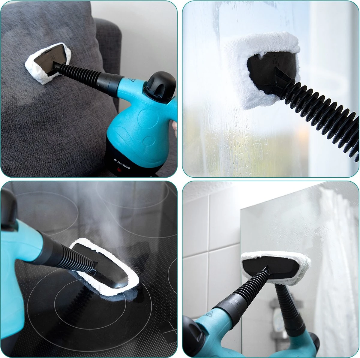 Navaris Microvezelpads Voor Stoomreiniger - Set Van 10 Vervangende Doekjes Voor Navaris Handstomer 49454 - Wasbare Doekjes Voor Vloer, Wand, Reiniging 3 Navaris Microvezelpads Voor Stoomreiniger - Set Van 10 Vervangende Doekjes Voor Navaris Handstomer 49454 - Wasbare Doekjes Voor Vloer, Wand, Reiniging - Afbeelding 3