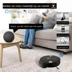 TONIHOMI® D2-001 - Robotstofzuiger Met Dweilfunctie - Automatisch Opladen - Perfect Voor Huisdieren - Mat Zwart -Leifheit Store 1200x1195 38