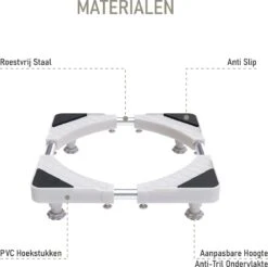Noswo Wasmachine Verhoger - Tot 300 KG - Verstelbare Multitool - Anti Vibratie Dempers - Ook Geschikt Voor Vaatwasser, Koelkast, Vriezer En Droger - 45/63 X 11/13 Cm -Leifheit Store 1200x1195 50
