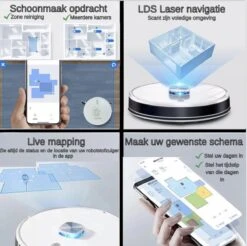 TONIHOMI® V8 - Robotstofzuiger Met Dweilfunctie - Automatisch Legen - Automatisch Opladen - LDS Laser Navigatie - Wit -Leifheit Store 1200x1196 21