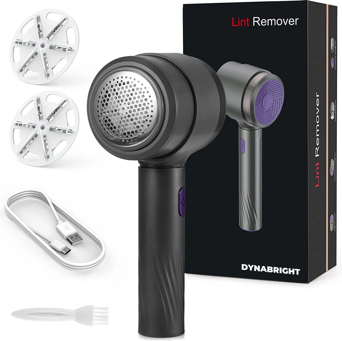 DynaBright Elektrische Pluizenverwijderaar - Draadloos - 2 Extra Opzetstukken - Pluizentondeuse - Grijs 1 DynaBright Elektrische Pluizenverwijderaar - Draadloos - 2 Extra Opzetstukken - Pluizentondeuse - Grijs