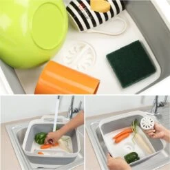 Kurtzy Grijs Inklapbare Afwas Zink/basin, Met Drainage Plug - 16L Water Capaciteit – Vouwbare Kom Met Plastic Handvatten – Draagbare Wasbak Voor Buiten Camping, Reizen, Keuken En Caravan -Leifheit Store 1200x1198 11