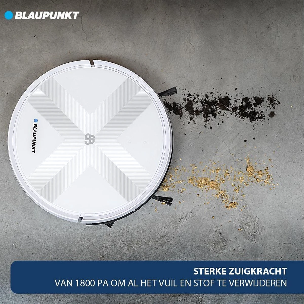 Blaupunkt Bluebot XVAC – Robotstofzuiger Met Laadstation - Met Optie Tot Dweilfunctie – Slimme Gyro Navigatie 2 Blaupunkt Bluebot XVAC – Robotstofzuiger Met Laadstation - Met Optie Tot Dweilfunctie – Slimme Gyro Navigatie - Afbeelding 2