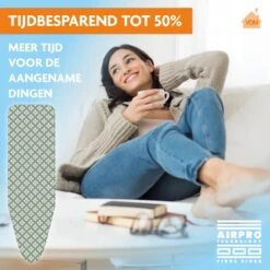 Laundryspecialist 6 Laagse AIRPRO Strijkplankhoes - 50% Sneller Strijken - Geen Water Meer Onder Je Strijkplank - Maat L/XL Voor Een Breedte Van 39 Tot 53 Cm En Een Lengte Van 120 Tot 141 Cm -Leifheit Store 1200x1199 26