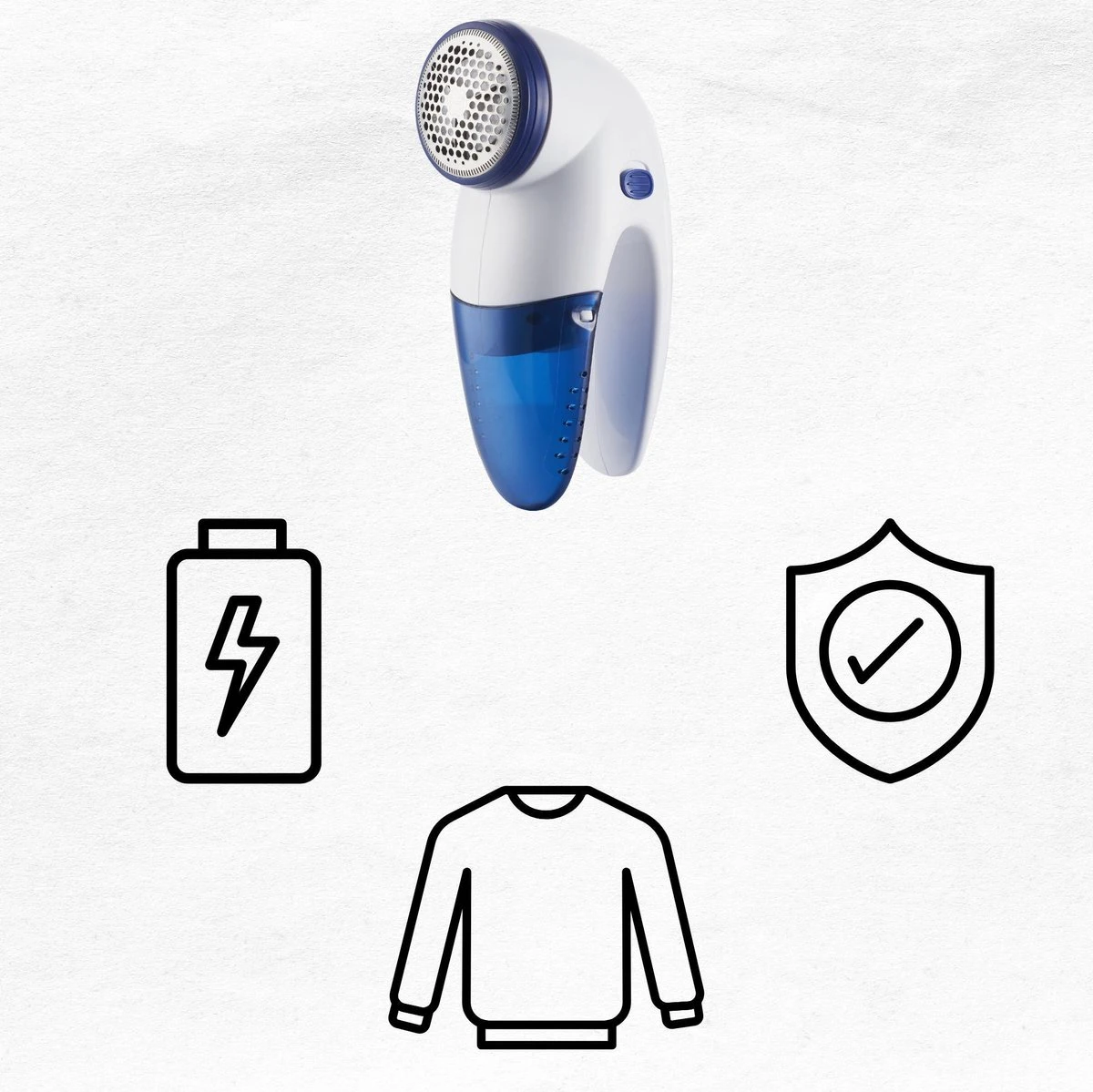 Orange85 Pluizenverwijderaar - Pluizenroller - Elektrisch - Ontpluizer - Pluizentondeuse - Pluizendief - Blauw - Wit - Pluizenborstel - Draadloos 4 Orange85 Pluizenverwijderaar - Pluizenroller - Elektrisch - Ontpluizer - Pluizentondeuse - Pluizendief - Blauw - Wit - Pluizenborstel - Draadloos - Afbeelding 4