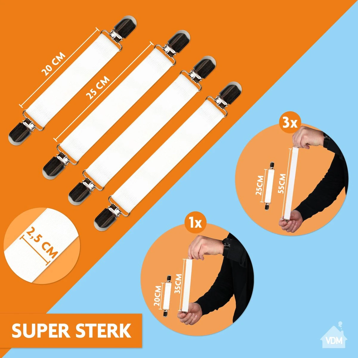 LaundrySpecialist Universele Lakenspanners - Set Van 4 Stuks - Multifunctioneel - Overtrekspanners Voor Jouw Strijkplankhoes 5 LaundrySpecialist Universele Lakenspanners - Set Van 4 Stuks - Multifunctioneel - Overtrekspanners Voor Jouw Strijkplankhoes - Afbeelding 5