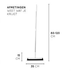 Amenzo® Vloertrekker Met Steel - Vloerwisser - 35 Cm + 120 Cm Steel - Uitschuifbare Aluminium Steel - Badkamer – Trekker - Vloerwisser Wit – Watertrekker -Leifheit Store 1200x1200 105