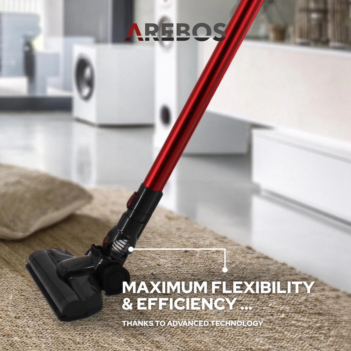 AREBOS Draagbare Accustofzuiger 2in1 Accustofzuiger Zakloos Draadloos Wandlader 4 AREBOS Draagbare Accustofzuiger 2in1 Accustofzuiger Zakloos Draadloos Wandlader - Afbeelding 4