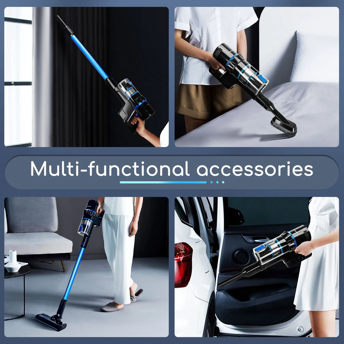 Aigostar 4 In 1 Steelstofzuiger Draadloos - Steelstofzuigers - Kruimelzuiger Functie - 250W - 2700Pa - Willie 33A3O - Wit 3 Aigostar 4 In 1 Steelstofzuiger Draadloos - Steelstofzuigers - Kruimelzuiger Functie - 250W - 2700Pa - Willie 33A3O - Wit - Afbeelding 3