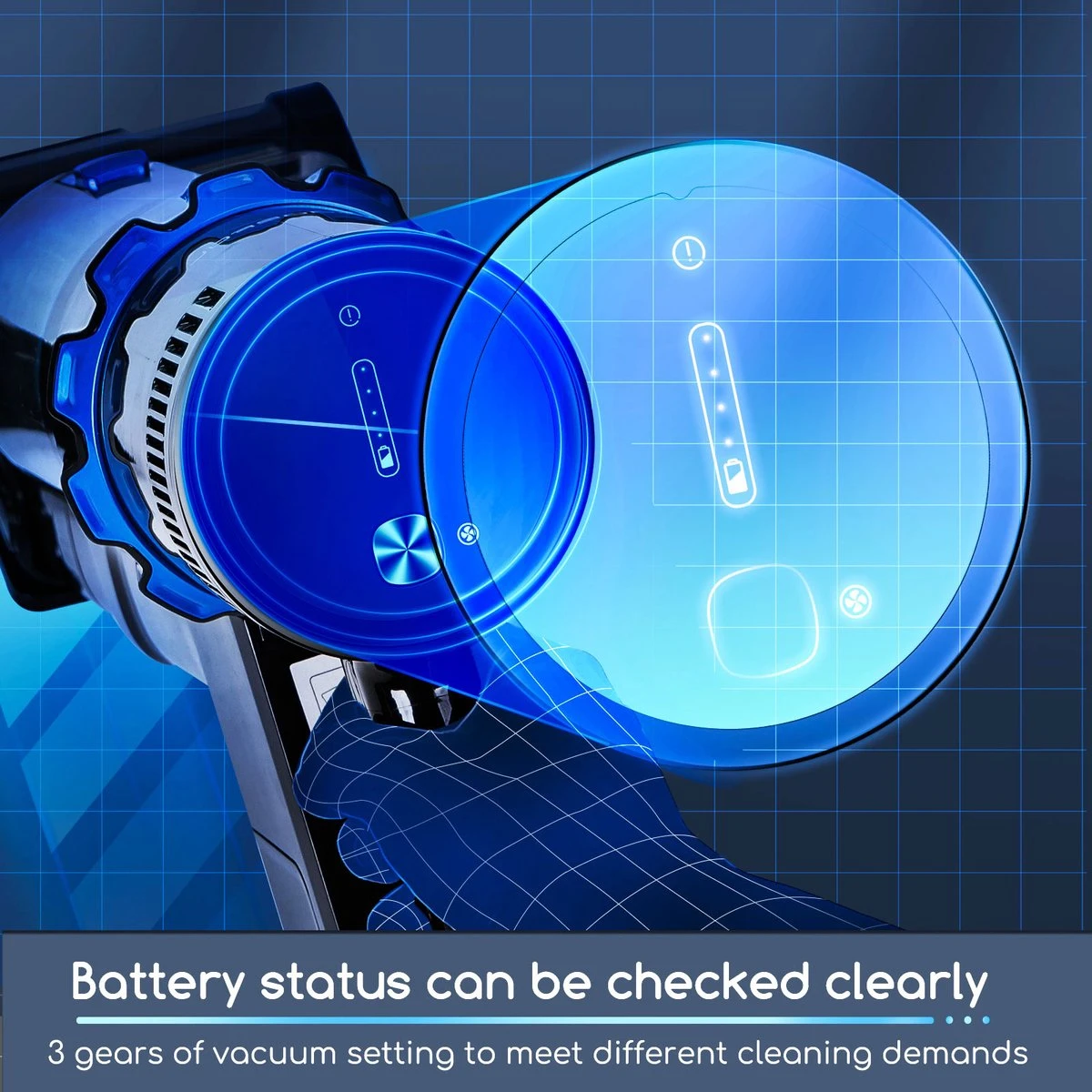 Aigostar 4 In 1 Steelstofzuiger Draadloos - Steelstofzuigers - Kruimelzuiger Functie - 250W - 2700Pa - Willie 33A3O - Wit 9 Aigostar 4 In 1 Steelstofzuiger Draadloos - Steelstofzuigers - Kruimelzuiger Functie - 250W - 2700Pa - Willie 33A3O - Wit - Afbeelding 9