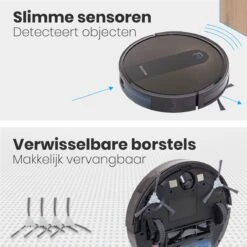 Auronic Robotstofzuiger - WiFi En App - 1400Pa - Automatisch Laadstation - Dubbel Filtersysteem - Zwart -Leifheit Store 1200x1200 1206