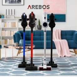AREBOS - 2-in-1 Steelstofzuiger Draadloos - Stofzuiger Zonder Zak 200W - Kruimelzuiger - Handstofzuiger - Turboborstel Met LED - Stofzuiger Met Zak - Blauw -Leifheit Store 1200x1200 1217