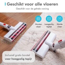 CleanDays® Snoerloze Stofzuiger V12 Steelstofzuiger - Met Kruimelzuiger - Turbostand - LED Verlichting - Sterke Zuigkracht - Draadloos Zonder Zak 4 In 1! Inclusief Muurbeugel -Leifheit Store 1200x1200 1288