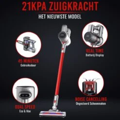 Looki Airbot - 4-in-1 Steelstofzuiger En Kruimelzuiger - 21KPA - Draadloos & Zakloos - Oplaadbaar - 150W - Stofzuiger Zonder Zak -Leifheit Store 1200x1200 1307
