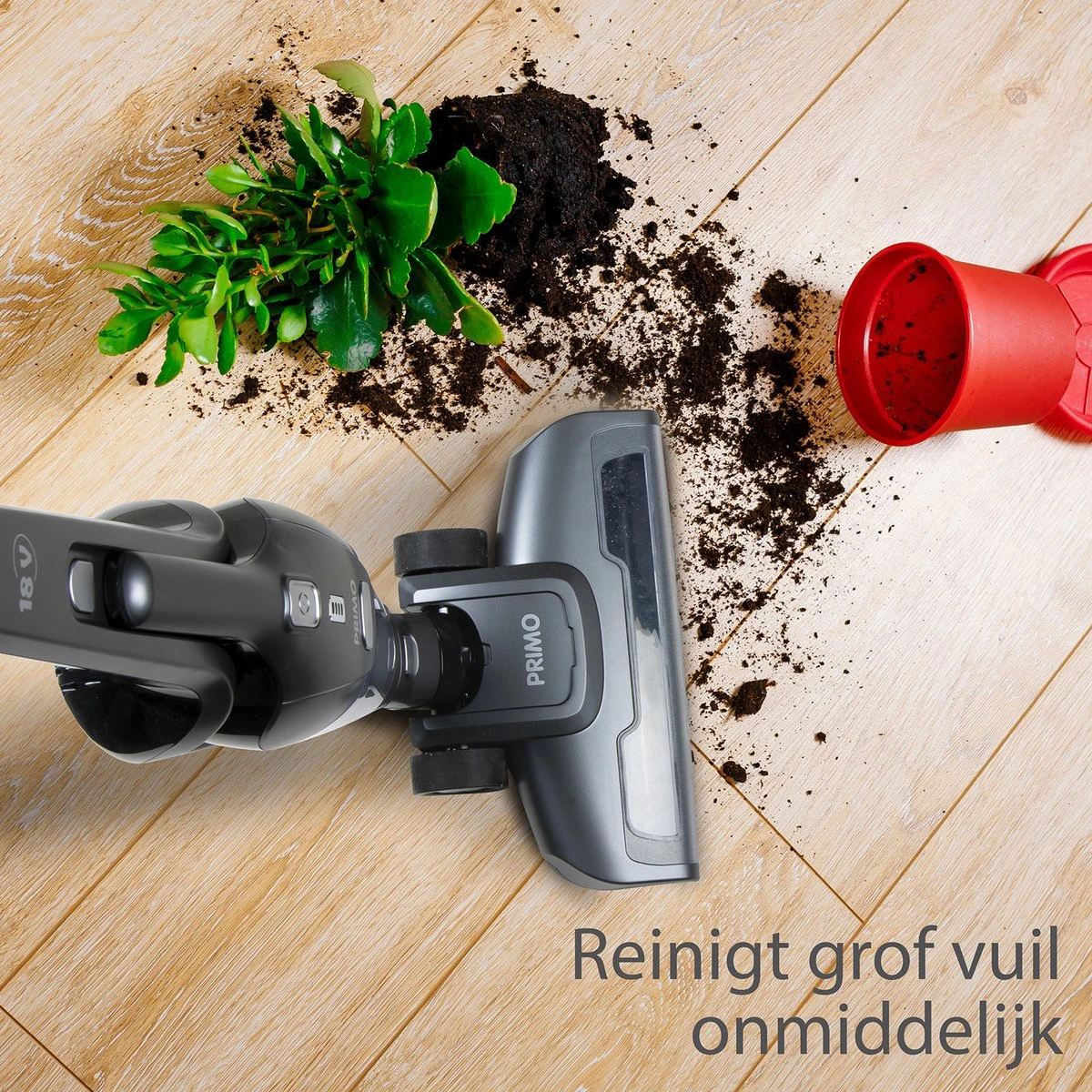 PRIMO PR506SV Stofzuiger Zonder Zak - 2-in-1 Steelstofzuiger Draadloos - Kruimelzuiger - HEPA Filter - Zilver 4 PRIMO PR506SV Stofzuiger Zonder Zak - 2-in-1 Steelstofzuiger Draadloos - Kruimelzuiger - HEPA Filter - Zilver - Afbeelding 4