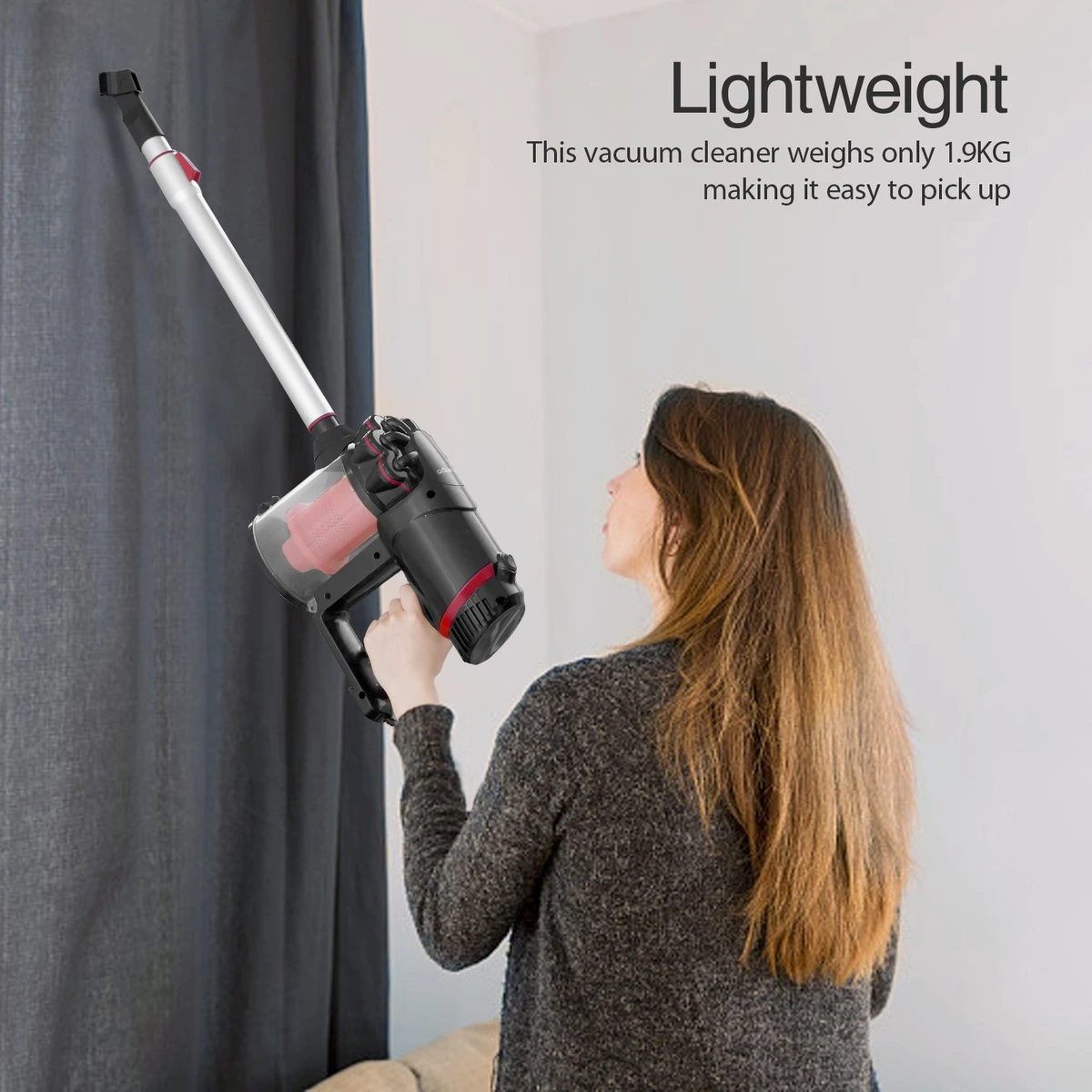 Aigostar Cyclone 33YAT - Steelstofzuiger - 3-in-1 - Met Snoer - 600W - Stofzuiger Zonder Zak - 5 Meter Kabel- Rood/zwart 7 Aigostar Cyclone 33YAT - Steelstofzuiger - 3-in-1 - Met Snoer - 600W - Stofzuiger Zonder Zak - 5 Meter Kabel- Rood/zwart - Afbeelding 7