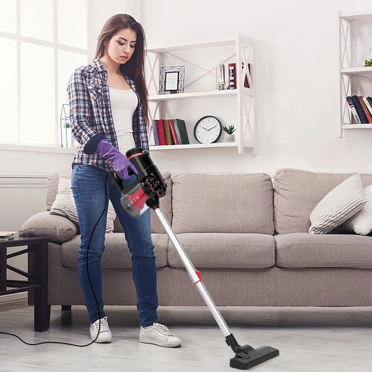 Aigostar Cyclone 33YAT - Steelstofzuiger - 3-in-1 - Met Snoer - 600W - Stofzuiger Zonder Zak - 5 Meter Kabel- Rood/zwart 8 Aigostar Cyclone 33YAT - Steelstofzuiger - 3-in-1 - Met Snoer - 600W - Stofzuiger Zonder Zak - 5 Meter Kabel- Rood/zwart - Afbeelding 8