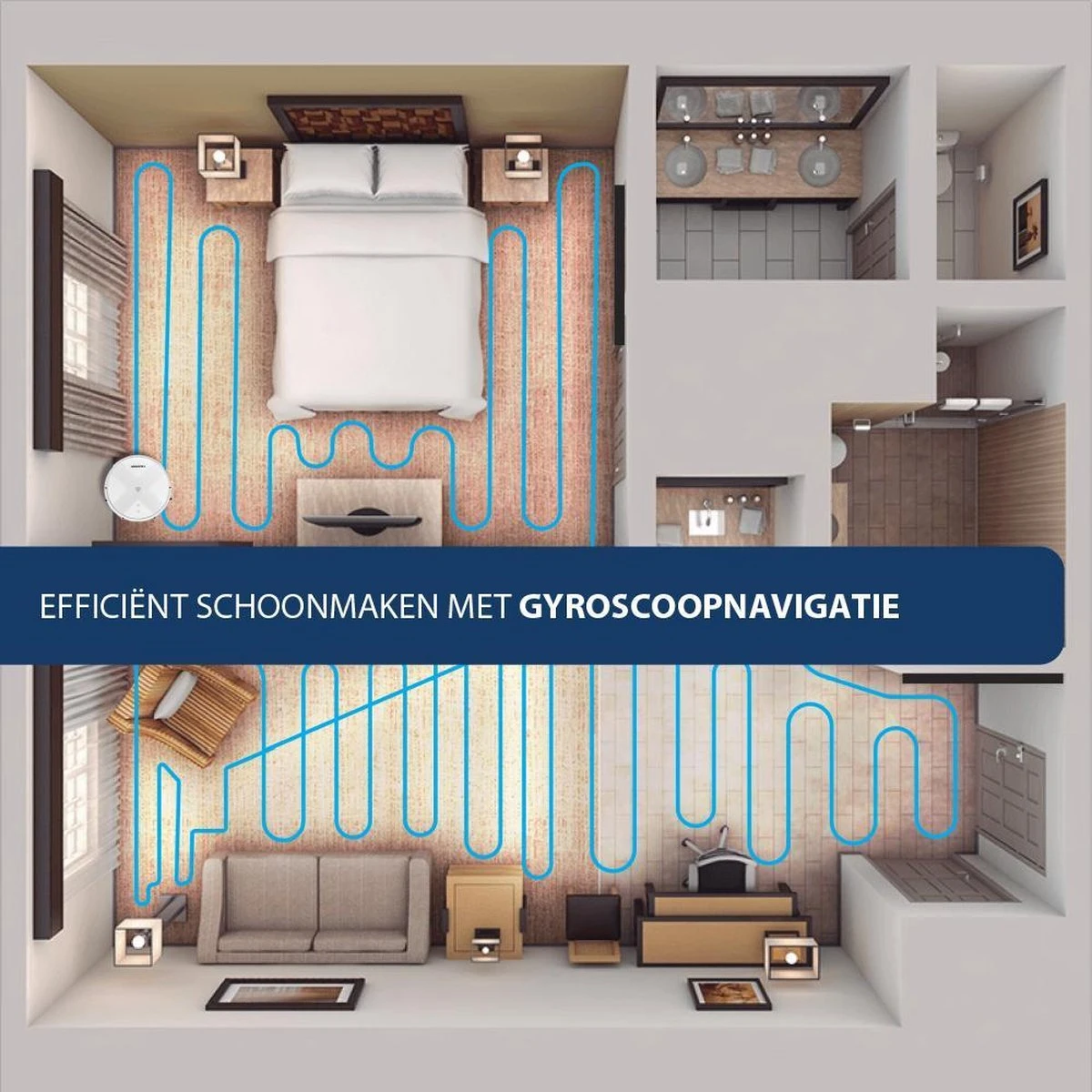Blaupunkt Bluebot XVAC – Robotstofzuiger Met Laadstation - Met Optie Tot Dweilfunctie – Slimme Gyro Navigatie 3 Blaupunkt Bluebot XVAC – Robotstofzuiger Met Laadstation - Met Optie Tot Dweilfunctie – Slimme Gyro Navigatie - Afbeelding 3