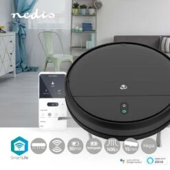 Nedis Robotstofzuiger - Willekeurig - Wi-Fi - Capaciteit Opvangreservoir: 0.2 L - Automatisch Opladen - Maximale Gebruiksduur: 90 Min - Zwart - Android™ / IOS -Leifheit Store 1200x1200 1534