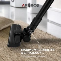 AREBOS - 2-in-1 Steelstofzuiger Draadloos - Stofzuiger Zonder Zak 200W - Kruimelzuiger - Handstofzuiger - Turboborstel Met LED - Stofzuiger Met Zak - Zwart -Leifheit Store 1200x1200 1543