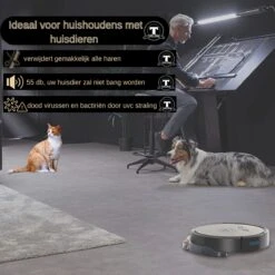 TONIHOMI® D2-001 - Robotstofzuiger Met Dweilfunctie - Automatisch Opladen - Perfect Voor Huisdieren - Mat Zwart -Leifheit Store 1200x1200 1547