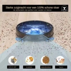 TONIHOMI® D2-001 - Robotstofzuiger Met Dweilfunctie - Automatisch Opladen - Perfect Voor Huisdieren - Mat Zwart -Leifheit Store 1200x1200 1550