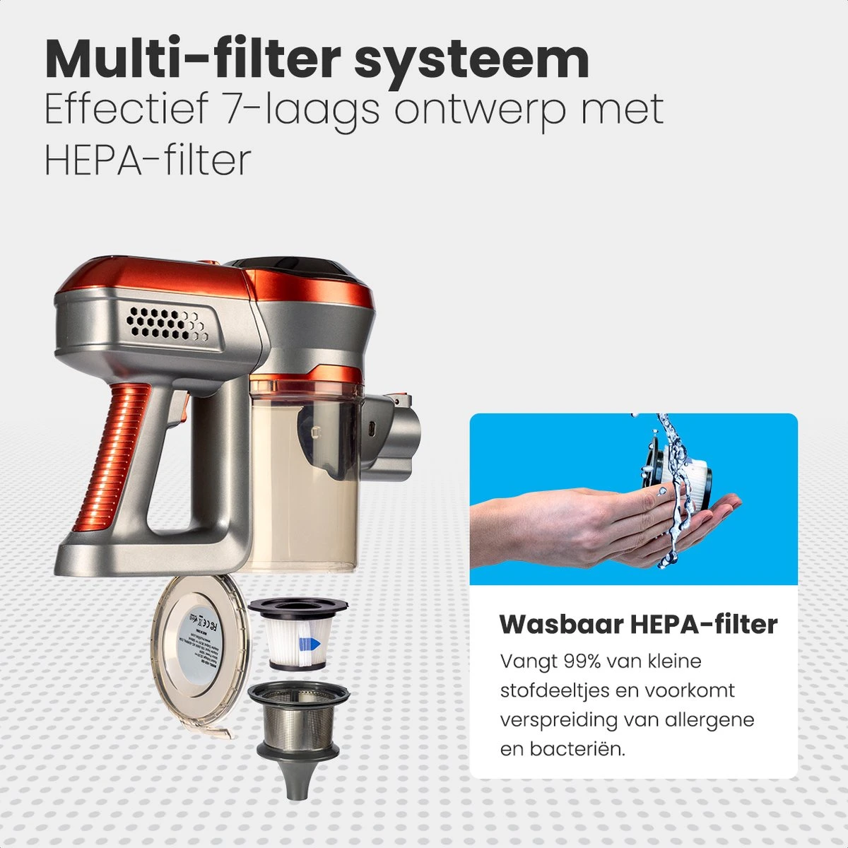 Auronic Steelstofzuiger - Draadloos - 4-in-1 - Op Batterij - 160W - Rood/Grijs 3 Auronic Steelstofzuiger - Draadloos - 4-in-1 - Op Batterij - 160W - Rood/Grijs - Afbeelding 3