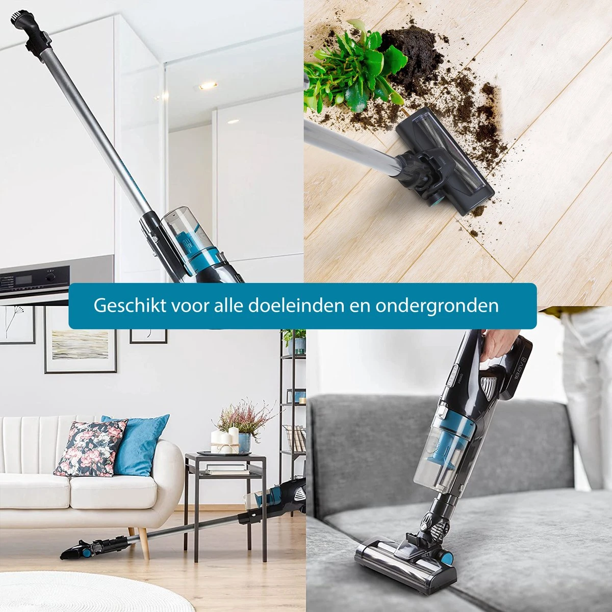 PRIMO PR501SV Stofzuiger Zonder Zak - 3-in-1 Steelstofzuiger Draadloos - Kruimelzuiger - HEPA Filter - Grijs/Blauw 3 PRIMO PR501SV Stofzuiger Zonder Zak - 3-in-1 Steelstofzuiger Draadloos - Kruimelzuiger - HEPA Filter - Grijs/Blauw - Afbeelding 3