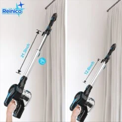 Reinico® - Stofzuiger - Vacuum Cleaner -12Kpa Krachtige Zuigstokstofzuiger - 6 In 1 Snoerloze Steelstofzuiger - 2200mAh Batterij - 440*330*190mm - Handheld - Zwart - EU-stekker -Leifheit Store 1200x1200 1672
