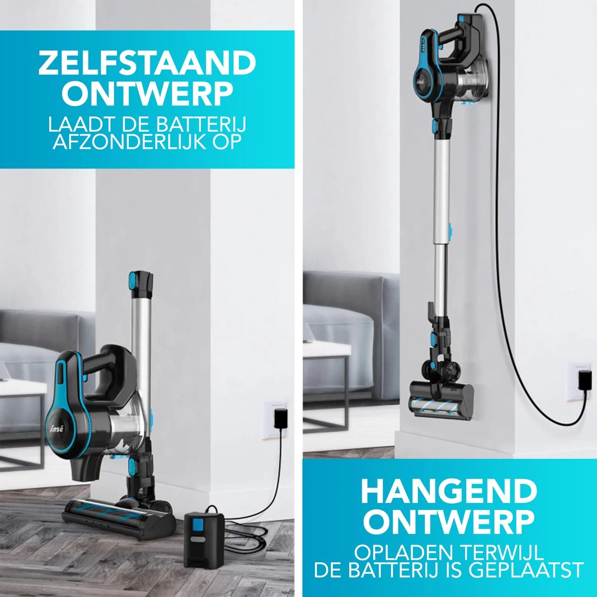 Reinico® - Stofzuiger - Vacuum Cleaner -12Kpa Krachtige Zuigstokstofzuiger - 6 In 1 Snoerloze Steelstofzuiger - 2200mAh Batterij - 440*330*190mm - Handheld - Zwart - EU-stekker 6 Reinico® - Stofzuiger - Vacuum Cleaner -12Kpa Krachtige Zuigstokstofzuiger - 6 In 1 Snoerloze Steelstofzuiger - 2200mAh Batterij - 440*330*190mm - Handheld - Zwart - EU-stekker - Afbeelding 6