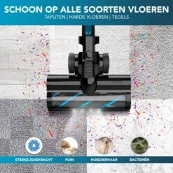 Reinico® - Stofzuiger - Vacuum Cleaner -12Kpa Krachtige Zuigstokstofzuiger - 6 In 1 Snoerloze Steelstofzuiger - 2200mAh Batterij - 440*330*190mm - Handheld - Zwart - EU-stekker -Leifheit Store 1200x1200 1676