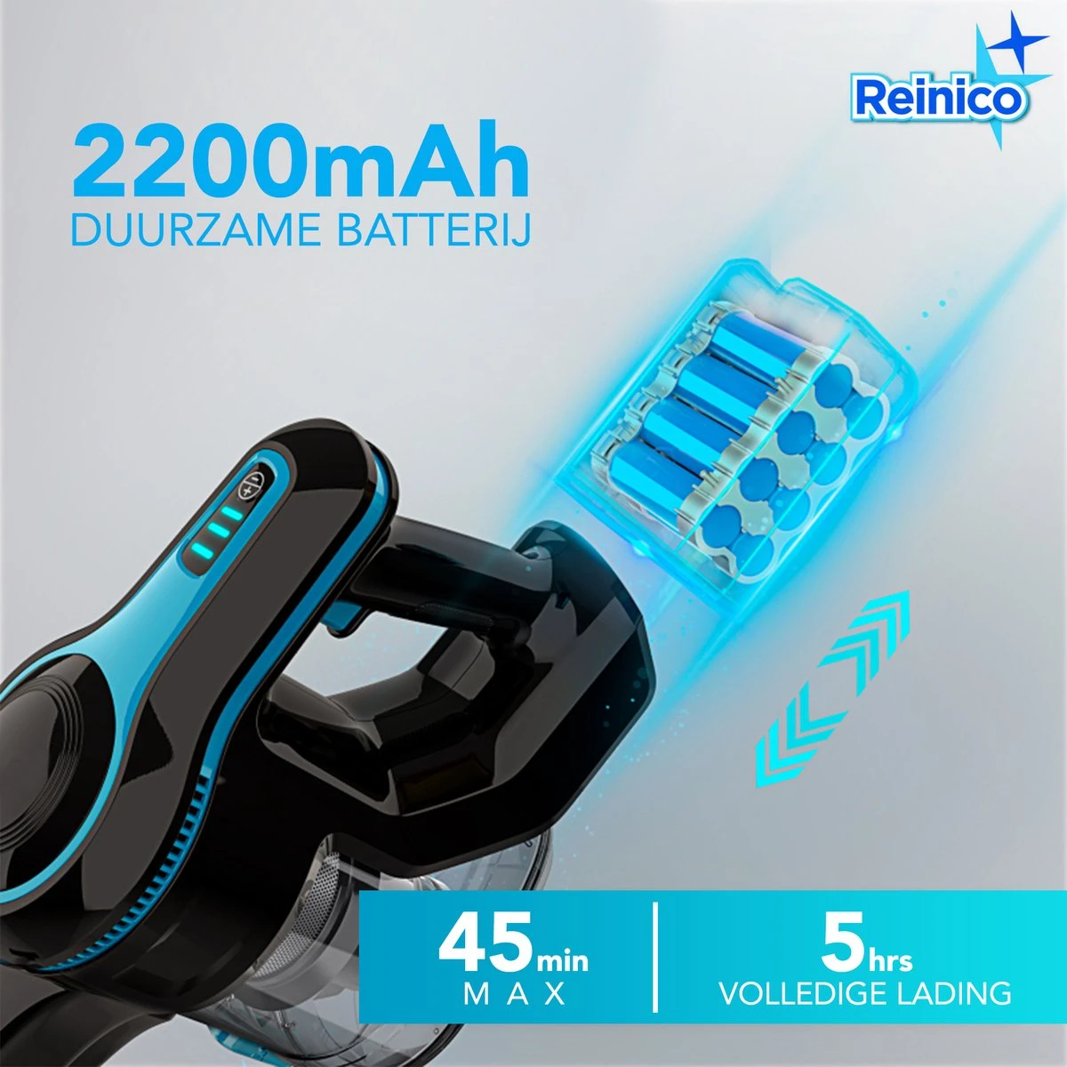 Reinico® - Stofzuiger - Vacuum Cleaner -12Kpa Krachtige Zuigstokstofzuiger - 6 In 1 Snoerloze Steelstofzuiger - 2200mAh Batterij - 440*330*190mm - Handheld - Zwart - EU-stekker 12 Reinico® - Stofzuiger - Vacuum Cleaner -12Kpa Krachtige Zuigstokstofzuiger - 6 In 1 Snoerloze Steelstofzuiger - 2200mAh Batterij - 440*330*190mm - Handheld - Zwart - EU-stekker - Afbeelding 12