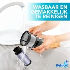 Reinico® - Stofzuiger - Vacuum Cleaner -12Kpa Krachtige Zuigstokstofzuiger - 6 In 1 Snoerloze Steelstofzuiger - 2200mAh Batterij - 440*330*190mm - Handheld - Zwart - EU-stekker -Leifheit Store 1200x1200 1681