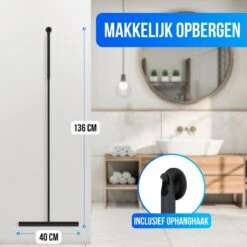 Avalo Vloertrekker Met Steel - Luxe Vloerwisser - Aluminium Water Trekker - Douche Wisser - Badkamer - Zwart - 136x40 CM -Leifheit Store 1200x1200 169