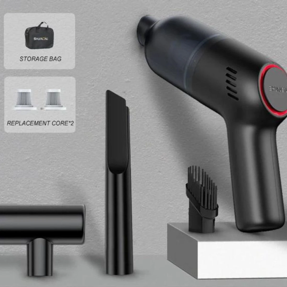 Merkloos Bureau Stofzuiger - Auto Stofzuiger Draadloos - Stofzuiger Thuis En Auto - Zwart Complete Set 1 Merkloos Bureau Stofzuiger - Auto Stofzuiger Draadloos - Stofzuiger Thuis En Auto - Zwart Complete Set