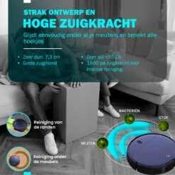 Tennex Robotstofzuiger Met Dweilfunctie Vacuum Cleaner - Stofzuiger Draadloos Zonder Zak Met Dweilsysteem - Dweilrobot -Leifheit Store 1200x1200 1928