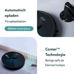 Eziclean Aqua-Connect X850 – Dweilrobot – Robotstofzuiger Met Dweilfunctie – Spraakbesturing – Lasertechnologie – Valdetectie – Plint- En Vloerdetectie – 240 Min Autonomie - 260m² - HEPA 13 Filter - 55dB -Leifheit Store 1200x1200 1951