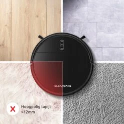 CleanDays Robotstofzuiger D2-007 Met Dweilfunctie - Met Laadstation - Dweilrobot - Huisdieren - Robot Stofzuiger - Stofzuiger Robot -Leifheit Store 1200x1200 1967