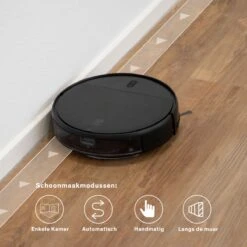 Sinji Smart Robotstofzuiger – 4 Schoonmaakstanden – Dweilfunctie – Laadstation – Besturing Via App – Afstandsbediening – Spraakbesturing Via Google En Alexa - Zwart -Leifheit Store 1200x1200 1978
