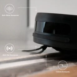 Sinji Smart Robotstofzuiger – 4 Schoonmaakstanden – Dweilfunctie – Laadstation – Besturing Via App – Afstandsbediening – Spraakbesturing Via Google En Alexa - Zwart -Leifheit Store 1200x1200 1979