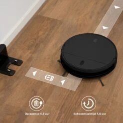 Sinji Smart Robotstofzuiger – 4 Schoonmaakstanden – Dweilfunctie – Laadstation – Besturing Via App – Afstandsbediening – Spraakbesturing Via Google En Alexa - Zwart -Leifheit Store 1200x1200 1981