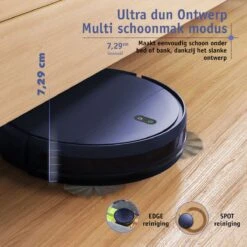 ONSON® Slimme Robotstofzuiger Met Dweilfunctie - 100 Minuten Werktijd - Smartapp Met Wifi - Hoekjes Schoonmaken -Leifheit Store 1200x1200 2032