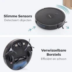 LifeGoods Robotstofzuiger - 1600Pa - Automatisch Laadstation - Dubbel Filtersysteem - Zwart -Leifheit Store 1200x1200 2053