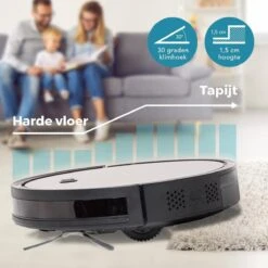 LifeGoods Robotstofzuiger - 1600Pa - Automatisch Laadstation - Dubbel Filtersysteem - Zwart -Leifheit Store 1200x1200 2054