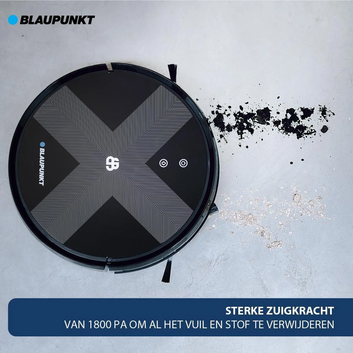 Blaupunkt Bluebot XVAC – Robotstofzuiger Met Laadstation - Optie Tot Dweilfunctie – Slimme Gyro Navigatie 9 Blaupunkt Bluebot XVAC – Robotstofzuiger Met Laadstation - Optie Tot Dweilfunctie – Slimme Gyro Navigatie - Afbeelding 9