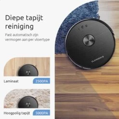 CleanDays XR500 LiDAR Robotstofzuiger Met Y-shape Dweilfunctie - Met Laadstation - Scant De Gehele Ruimte - Grote Zuigkracht 6500PA - Geschikt Voor Huisdieren -Leifheit Store 1200x1200 2124