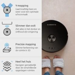 CleanDays XR500 LiDAR Robotstofzuiger Met Y-shape Dweilfunctie - Met Laadstation - Scant De Gehele Ruimte - Grote Zuigkracht 6500PA - Geschikt Voor Huisdieren -Leifheit Store 1200x1200 2125