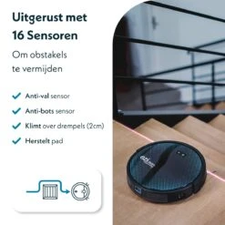 Eziclean Connect X550 - Robotstofzuiger Met Dweilfunctie - Met Laadstation - Ideaal Voor Huisdieren - Spraakbesturing - Navigatietechnologie - 120m - Ultra Stil 55dB -Leifheit Store 1200x1200 2194